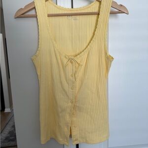 Aerie Light Yellow Ribbed Tank Top